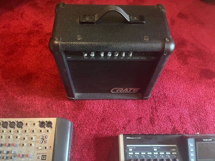 Tascam, Soundcraft and Crate amp