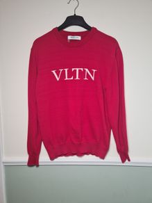 mens VALENTINO jumper sweater top red VLTN logo size Large