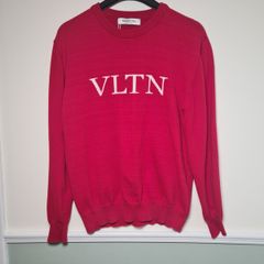 mens VALENTINO jumper sweater top red VLTN logo size Large