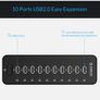 ORICO 10-Port USB3.0 HUB with 36W (12V/3A) Power Adapter 3.3ft USB Date for PC Image 5