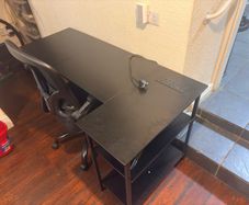 Desk and chair.