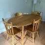 Sturdy wooden dining table and four chairs set Image 3