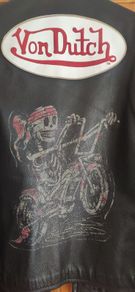 Rare Vintage Von Dutch Leather Jacket - Biker Skeleton