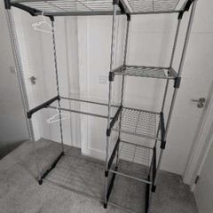 clothes rail with shelves