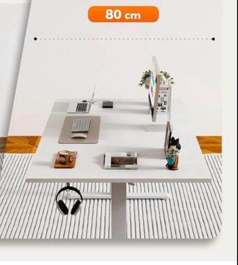 Height-Adjustable Electric Desk, 140x80 cm Sit-Stand Office Desk, Computer Desk
