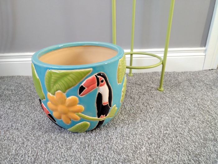 Heavy Ceramic Tropical Plant Pot