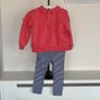Baby Girls Red Sweater & Navy & White Leggings from Marks & Spencer Image 7