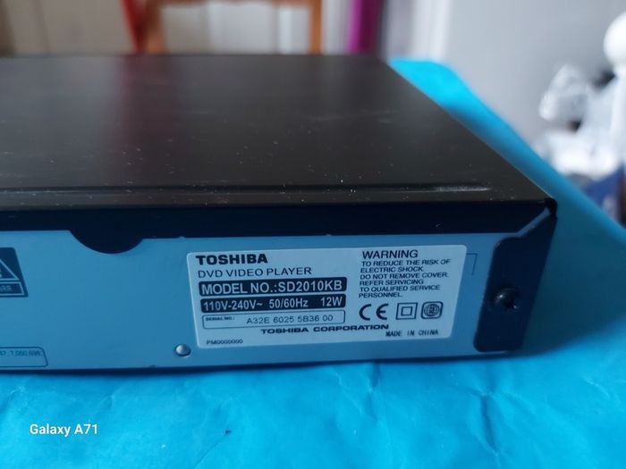 Toshiba DVD Video Player, Model SD2010KB, in excellent condition, no remote