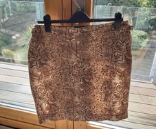 Gerard Darel Cotton Leopard Print Skirt Sz 44