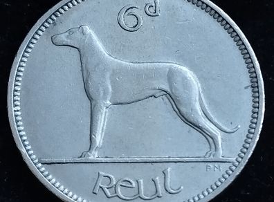 Ireland - 1953 - 6 Pence - Wolfhound - KM.13a - [2713]