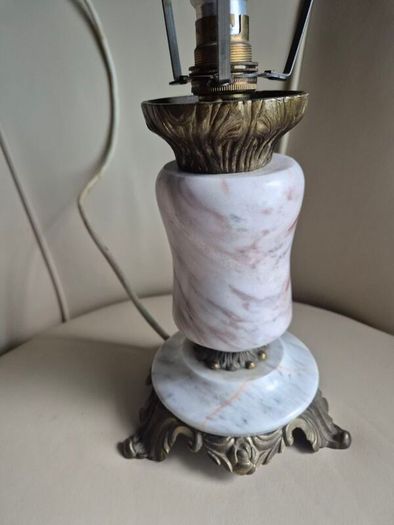 Mid Century Vintage Retro Marble gold ornate metal lamp base