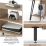 TV Unit for Living Room - 120cm Wooden TV Stand Cabinet with Open Shelves, Rounded Edges & Metal Legs, Modern Media Console TV Bench Image 6