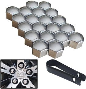 20Pcs 17mm 19mm 21mm Car Alloy Wheel Nut Caps Protection Covers Caps Anti-Rust Auto Hub Screw Cover Car Tyre Nut Bolt Exterior Decoration