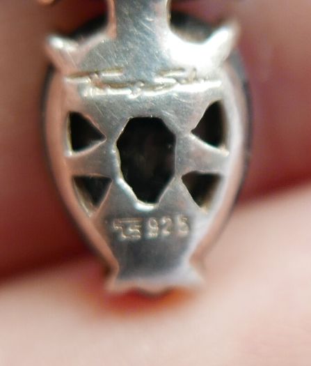 THOMAS SABO Sterling Silver Black Onyx Cross Charm Pendant