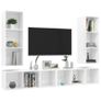 Wall-mounted TV Cabinets 4 pcs High Gloss White Chipboard Image 3