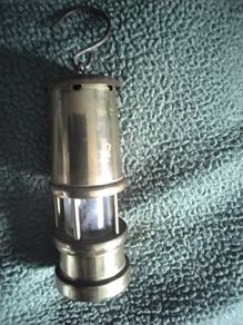 old brass miners lamp