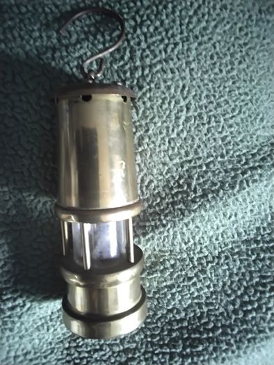 old brass miners lamp