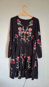 Chicwish Black Embroidered Dress