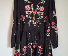Chicwish Black Embroidered Dress