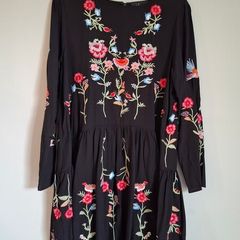 Chicwish Black Embroidered Dress