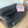 Leather style sofa, black Image 2