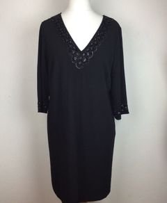 Monsoon Ladies Black Tunic Dress with Sequin Detail size 18 includes post