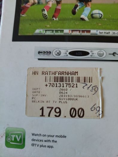 Belkin TV plus box new sealed
