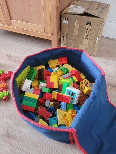 big box of Lego Duplo and bricks