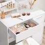 dressing table with mirror, storage compartment, 1 drawer, 2 shelves, white Image 4