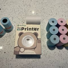 Peripage A6 series mini printer + paper + sticker paper