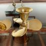 Pair of Vintage Handcrafted Brass Propeller Candle Holders Image 2