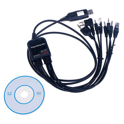 8 in 1 Computer USB Programming Cable for kenwood For baofeng motorola yaesu for icom Handy walkie talkie car radio CD Software