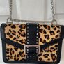 Topshop black leopard skin shoulder bag Image 2
