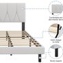 Double Bed Frame, White, Upholstered Image 6
