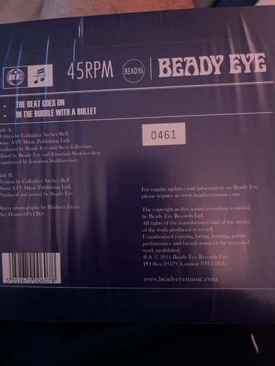 Beady Eye Vinyl 7" Singles