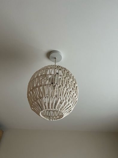 Ceiling Light Shades - Cream Woven Cotton Ball