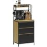Industrial-style kitchen cabinet with 3 drawers, worktop, shelf and 4 hooks Image 2