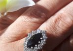 Vintage Gold Sapphire Cluster Ring