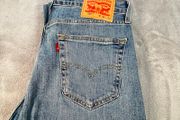 Levis 505 Mens Jeans W34 L30 Light Blue Denim Straight Leg Button Fly