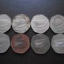 8 Irish Coins@50 Pence (1970-1996) Image 4