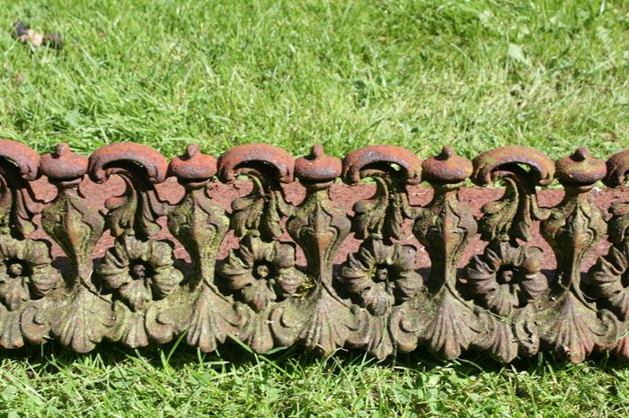 Antique Cast Iron Fire Fret Guard Front bars Fireplace grate 44" x 10"