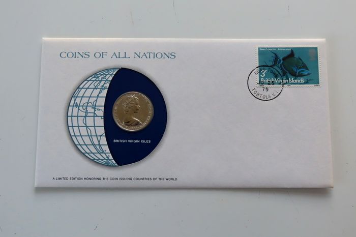 RARE Virgin Islands 1979 Coin Stamp cover Special UNC ONLY 680 examples