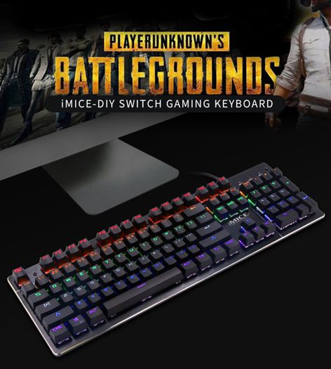 New IMICE MK-X80 USB Wired Luminous Lit Mechanical Gaming Keyboard Black