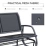 Outdoor Glider Bench, Patio 2 Seater Swing Gliding Loveseat w/ Power-Coated Steel Frame, Mesh Seat and Armrests, for Backyard Garden Porch, Black Image 6