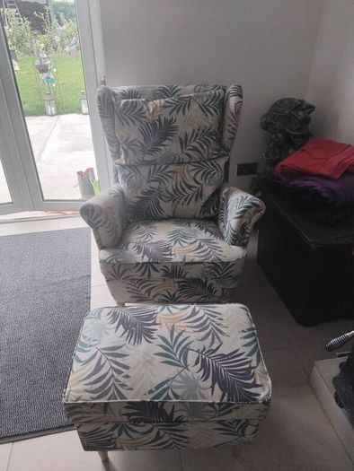 armchair with foot stool open to reasonable  offers