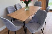 Extendable dining table with chairs on sale