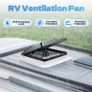 Caravan Roof Vent Fan 12V RV Ventilation Exhaust Fan w/LED Light Low Noise IP68 Waterproof Camper Ventilation Skylight 28cm Image 3