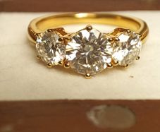 18kt Vermeil Moissanite Trinity Ring