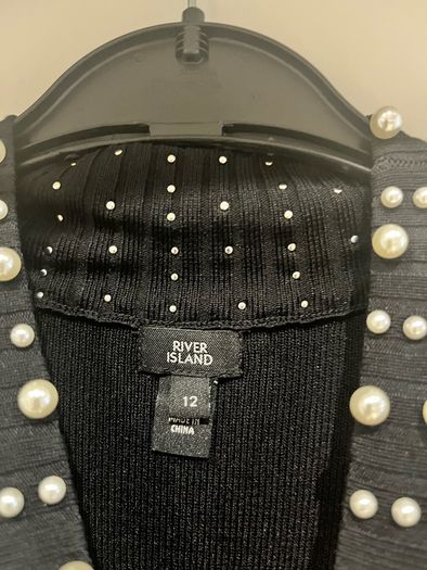River Island Pearl Detail Dress (Size 12)