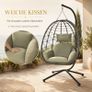 Hanging Egg Chair with Stand  Foldable Poly Rattan Swing Chair with Cushions Image 3